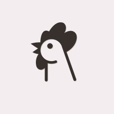 Rooster head abstract logo isolated on a white backgrounds