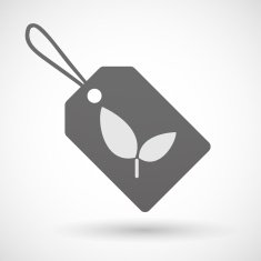 Shopping label icon with a plant