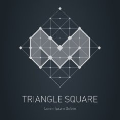 Modern stylish low poly logo with letter M Low-poly Design