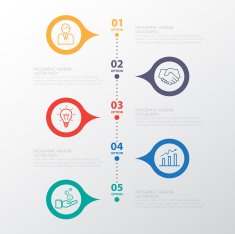 Color Step Design clean number timeline template graphic or webs