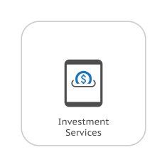 Flat Design Investment Services Icon Isolated Illustration