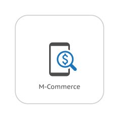 M-Commerce Icon Business Concept Flat Design