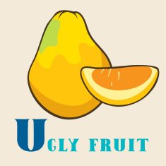 U for ugly fruit Vector Illustration hand-drawn style