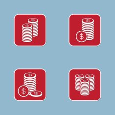 money coin icon set
