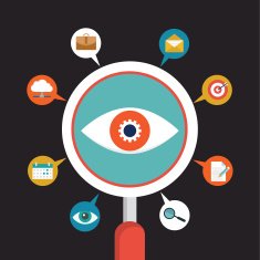 Analysis and seo of the different information - vector illustration