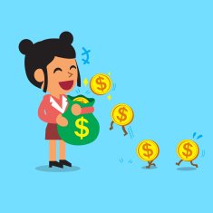 Business concept cartoon businesswoman earning money N2