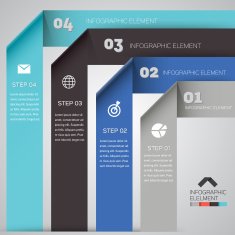 Origami banner and element design vector infographic