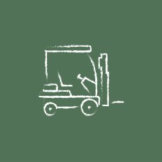 Forklift icon drawn in chalk