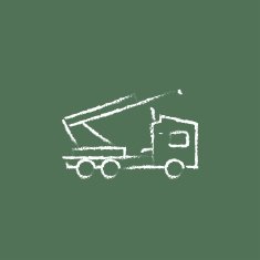 Machine with a crane icon drawn in chalk