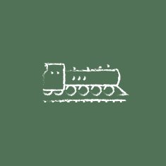 Train icon drawn in chalk