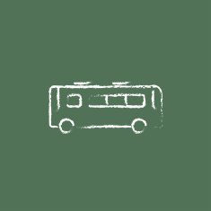 Bus icon drawn in chalk