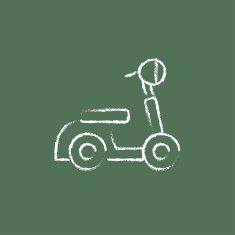 Scooter icon drawn in chalk