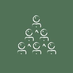 Business pyramid icon drawn in chalk