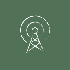 Antenna icon drawn in chalk