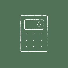 Calculator icon drawn in chalk