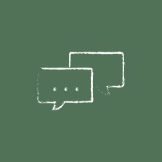 Speech squares icon drawn in chalk