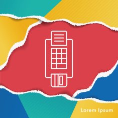 Credit card machine line icon