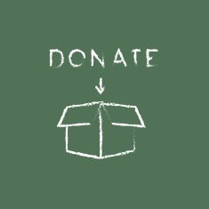 Donation box icon drawn in chalk