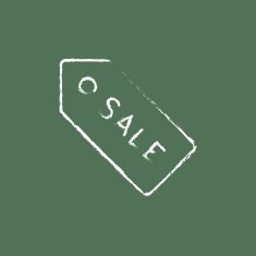 Sale tag icon drawn in chalk