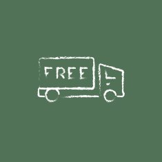 Free delivery truck icon drawn in chalk