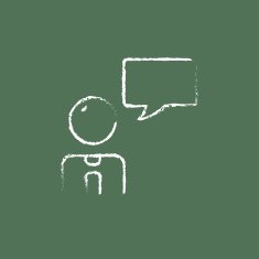 Customer service icon drawn in chalk