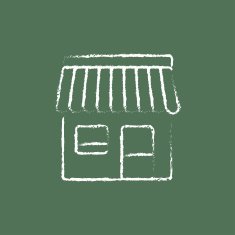 Shop icon drawn in chalk