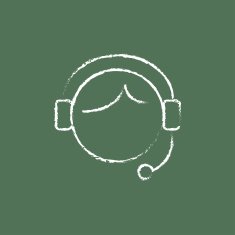 Customer service icon drawn in chalk N3