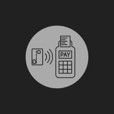 Card paying wirelessly over POS terminal Vector icon N5
