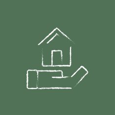 House insurance icon drawn in chalk