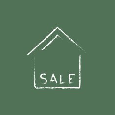House for sale icon drawn in chalk
