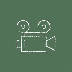 Video camera icon drawn in chalk N2