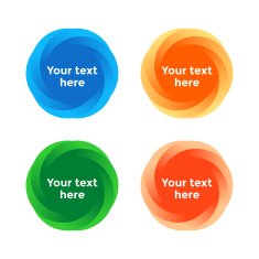 Colorful Round Shapes Set of Vector Sign Banners Design Template