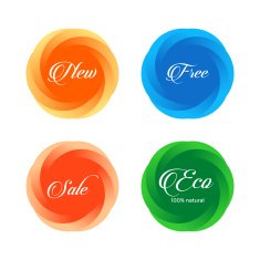 Colorful Round Shapes Set of Vector Sign Banners Design Template N2