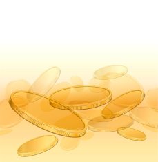 Abstract composition with gold coins N2