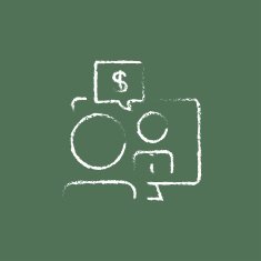 Business discussion icon drawn in chalk