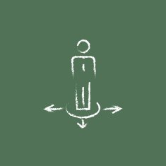 Businessman on three ways icon drawn in chalk
