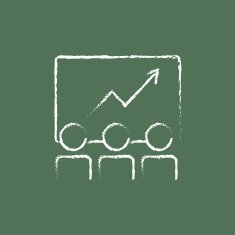 Business growth icon drawn in chalk