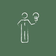 Business idea icon drawn in chalk