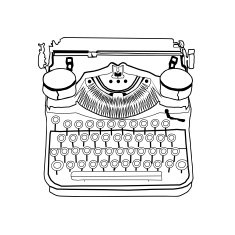 Hand drawn vector typewriter