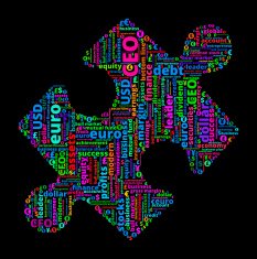 Puzzle Piece on Business and Finance Word Cloud