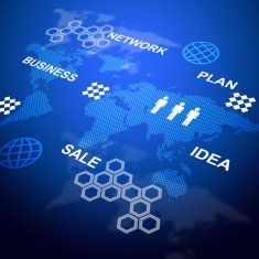 World map with business words N3