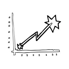 line drawing cartoon business chart doodle