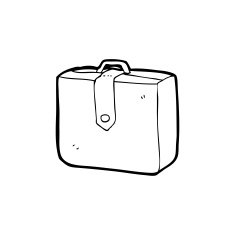 line drawing cartoon suitcase