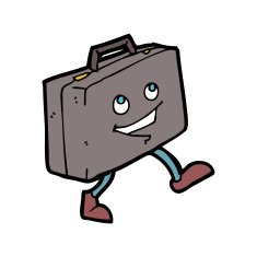 line drawing cartoon briefcase