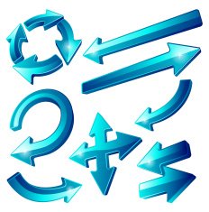 Glossy Blue Arrow Icons