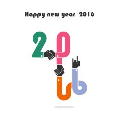 Happy New Year 2016 Colorful greeting card design