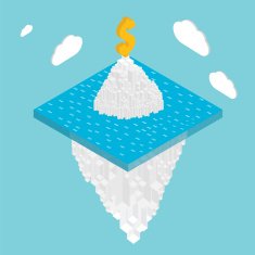 Iceberg financial concept Hidden potential of
