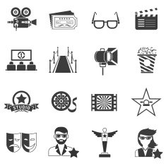 Movie Icons Black Set