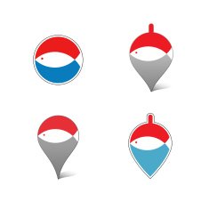 Vector icon with fish