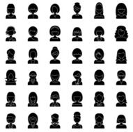 Set of outline people icons